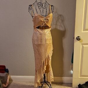 Elegant Gold Sequin Dress